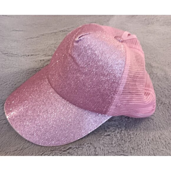 pink sparkle front womens mesh back snapback cap hat OSFM NEW - Picture 2 of 3